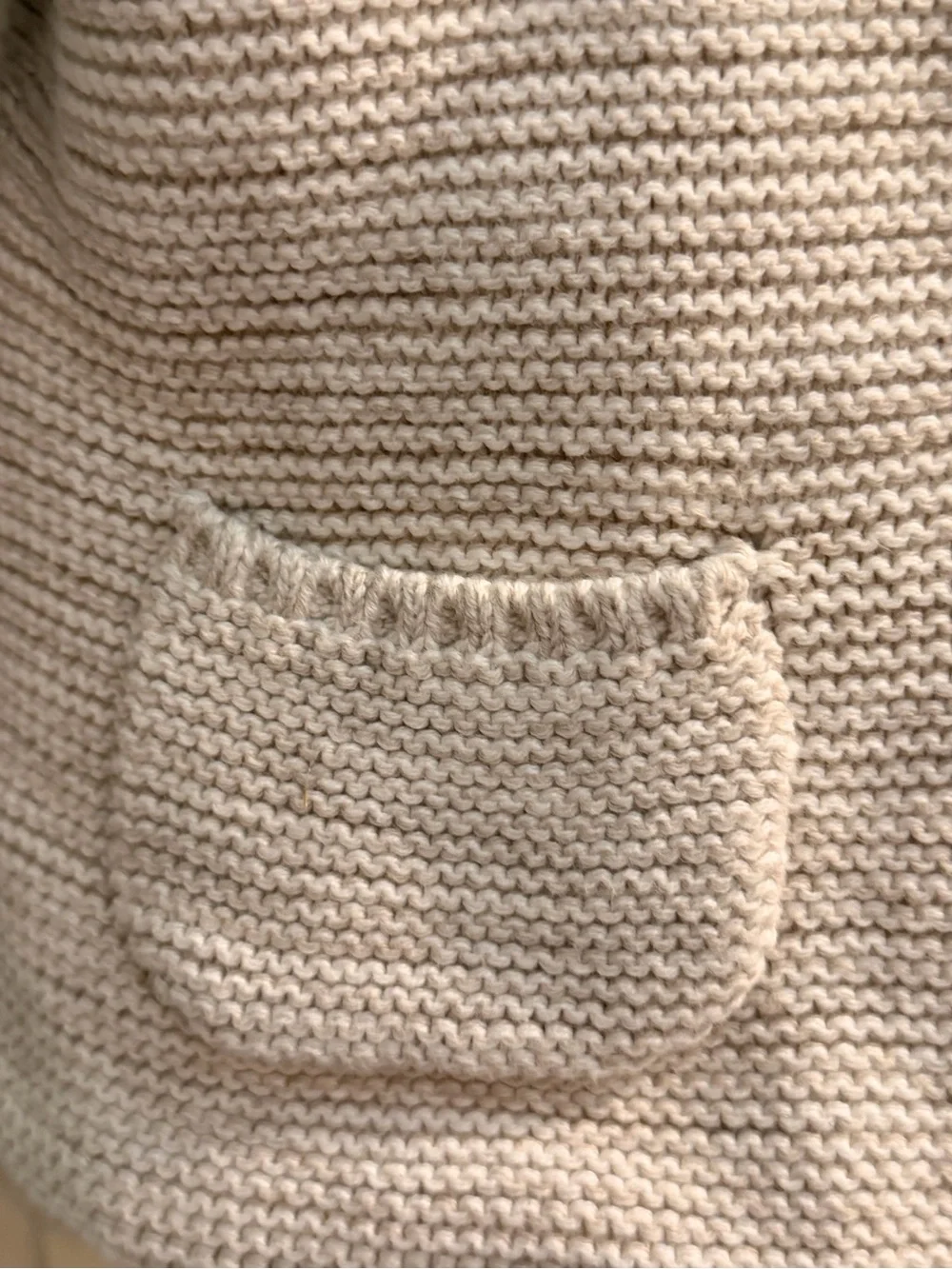 Carter's Cream Hooded Knit Sherpa Jacket with Wooden Buttons